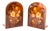 Bookends in Polished Wood with Inlays, 1960s, Set of 2 For Sale