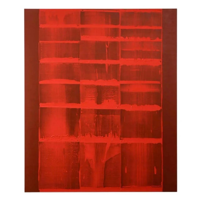 Red Abstract Expressionist Colorfield Oil Painting by John Zinsser, 1997 For Sale - Image 8 of 8