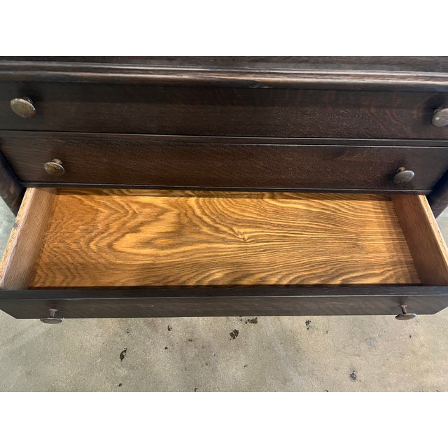 Early 1900's Refurbished Oak Stacked Barrister Bookcase With Drawers in Base For Sale - Image 10 of 12