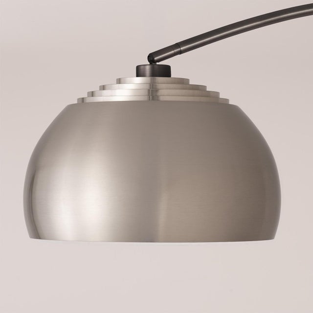 Nova 1960s Handcrafted Solid Steel Half Dome 1 Light Wall Mounted Arc Lamp in Satin Nickel and Black Nickel Finish, 1960s For Sale - Image 4 of 7
