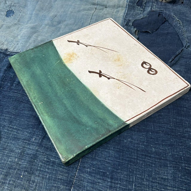 Oribe-Ware Toban Ceramic Tile, 1920s For Sale - Image 4 of 13