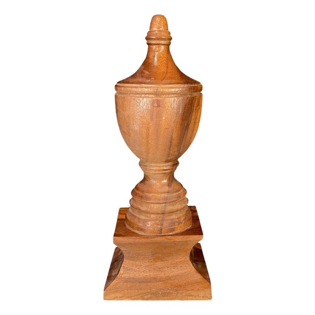 Large Architectural Wood Turned Finial For Sale