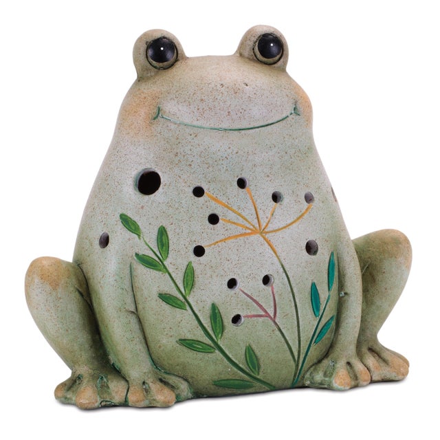 Add a whimsical touch of nature with the Terra Cotta Frog and Snail Decor set. Featuring earthy green and brown tones with...