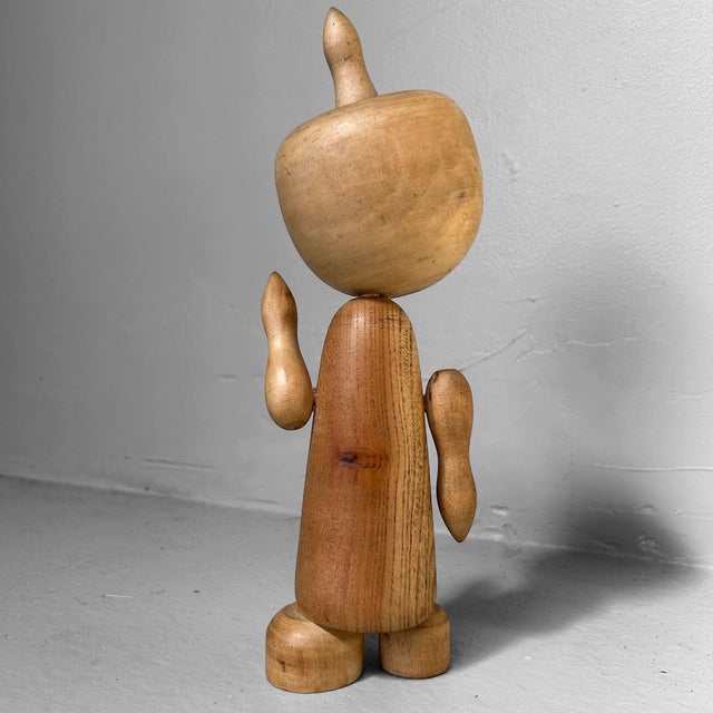 Wood Tsuioku Kokeshi Doll by Hideo Ishihara, 1950s For Sale - Image 7 of 9