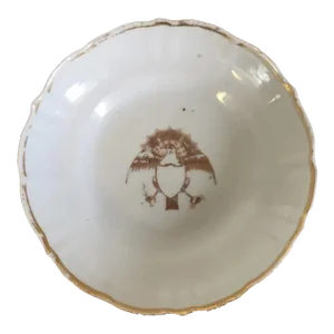 1800s Chinese Export Porcelain Saucer Plate with American Federal Eagle Philip Dubey Provenance
