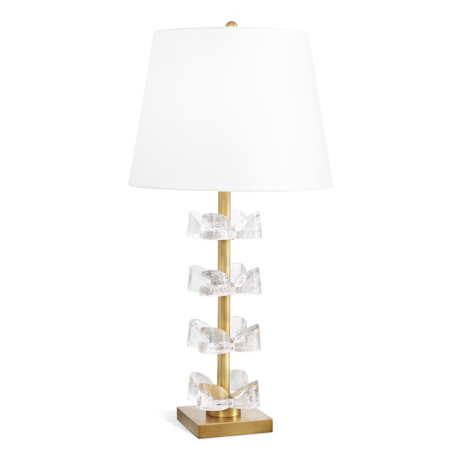 Metal Regina Andrew Bella Glass Flowers Table Lamp, Natural Brass For Sale - Image 7 of 7