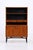 Vintage teak shelving unit with integrated secretary desk and ample storage space. The upper section features two open...