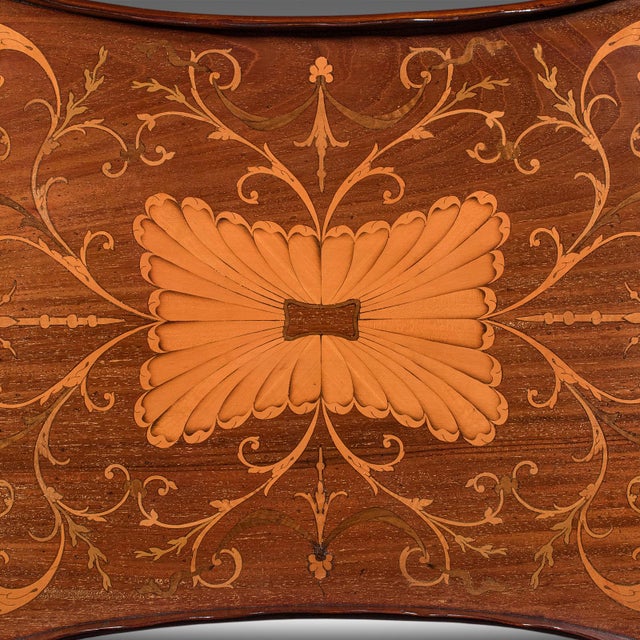 Brown Antique Butler's Serving Tray, English, Afternoon Tea Platter, Inlay, Victorian For Sale - Image 8 of 10