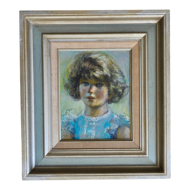 1960s Mary Sarg Murphy Nantucket Artist Portrait of Young Girl For Sale