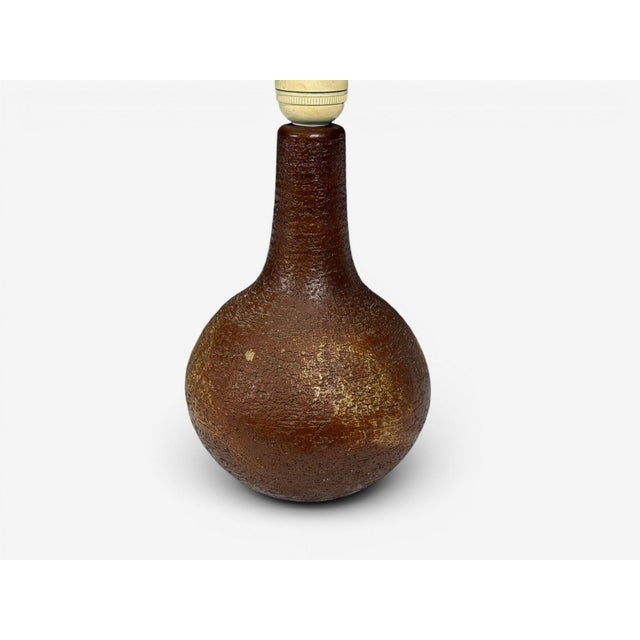 Ceramic 1960s Søholm Stentøj, Danish Modern, Table Lamp, Burnt Orange Ceramic, Denmark For Sale - Image 7 of 8