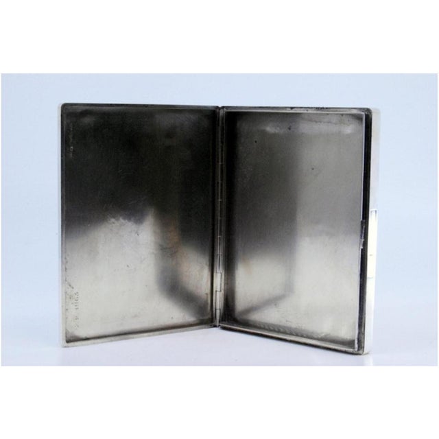Silver Cardboard Box with Rectangular Borders For Sale - Image 9 of 10