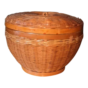 Vintage Basket With Lid From People's Republic of China