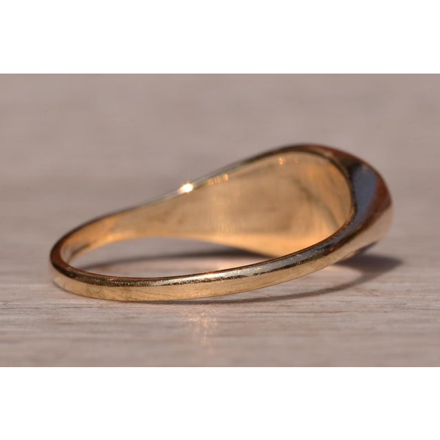 Metal The Three Waters Lane: Mid Century Natural Diamond Signet Ring For Sale - Image 7 of 11
