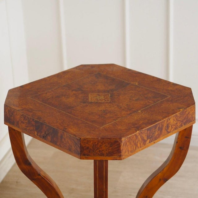 French Art Deco Side Table with Star Inlay, 1920 For Sale - Image 9 of 18