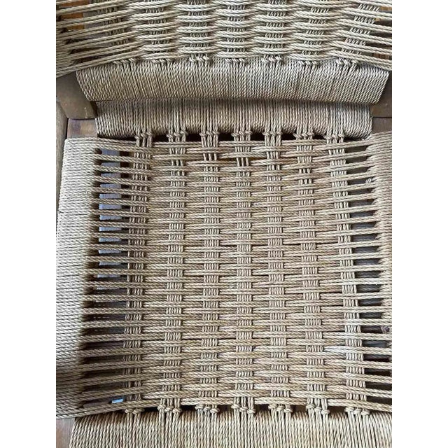 Mid 20th Century Mid Century Danish Modern Style Wood and Jute Rocking