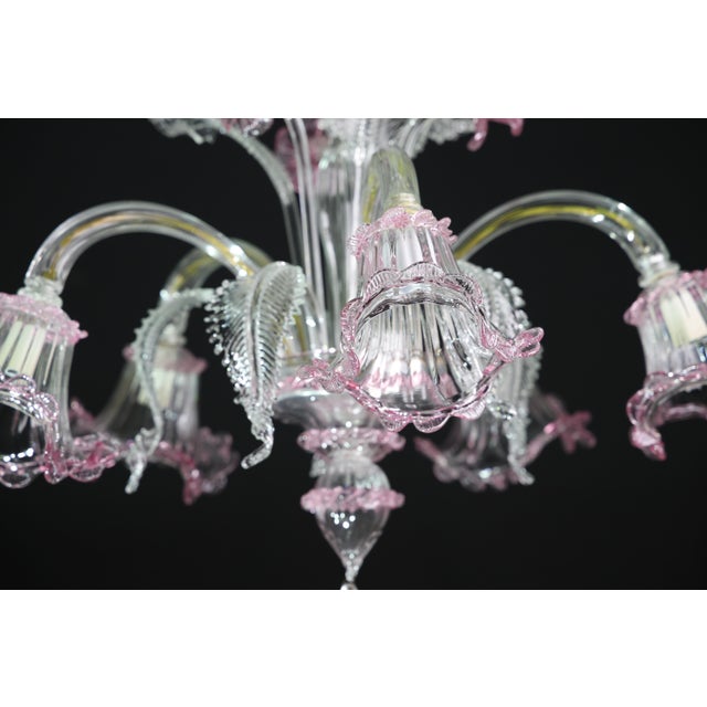 Vintage Venetian Chandelier, Pink Murano Glass, 1960s For Sale - Image 16 of 16