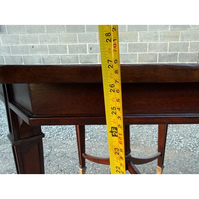 Wood Late 20th Century Pair of English Regency Style Inlaid Octagon Side Tables With Casters For Sale - Image 7 of 11