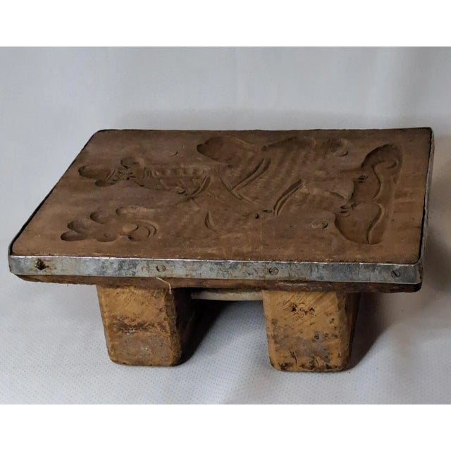 Antique Carved Wood a Man Riding Rooster Springerle Cookie Board Mold Folk Art, 18th Century For Sale In West Palm - Image 6 of 12