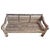 Vintage washed finish solid teak wood bench. Hand carved with intricate design patterns along back. Perfect for outdoor or...