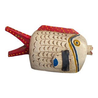 African Wooden Fish Bozo Tribe Mali 14 W For Sale