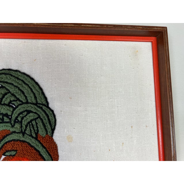 70's Vintage Hand Embroidery Rooster Wall Art For Sale In Miami - Image 6 of 12