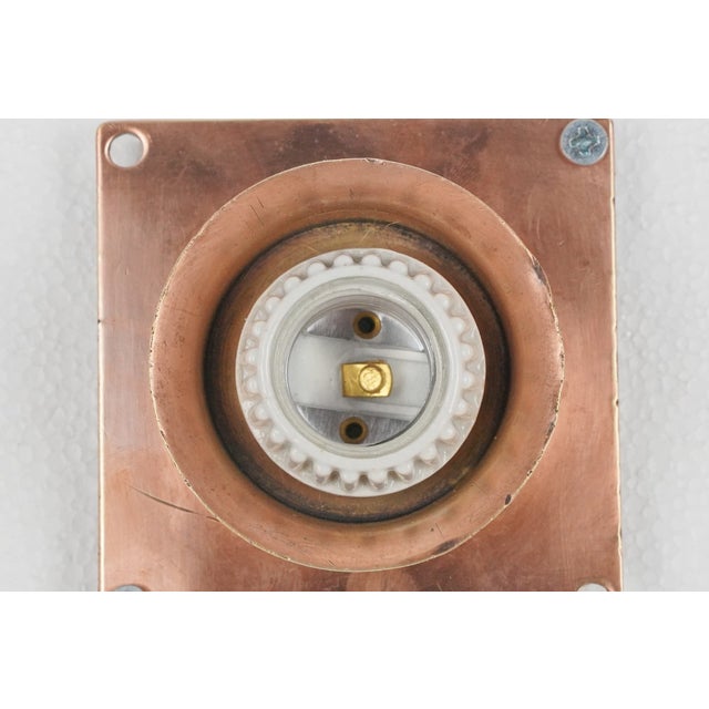 1920s New York City Subway Brass Flush Mount Light For Sale - Image 6 of 8