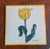 Mid 20th Century Vintage Art Nouveau Tulip Tile For Sale - Image 5 of 5