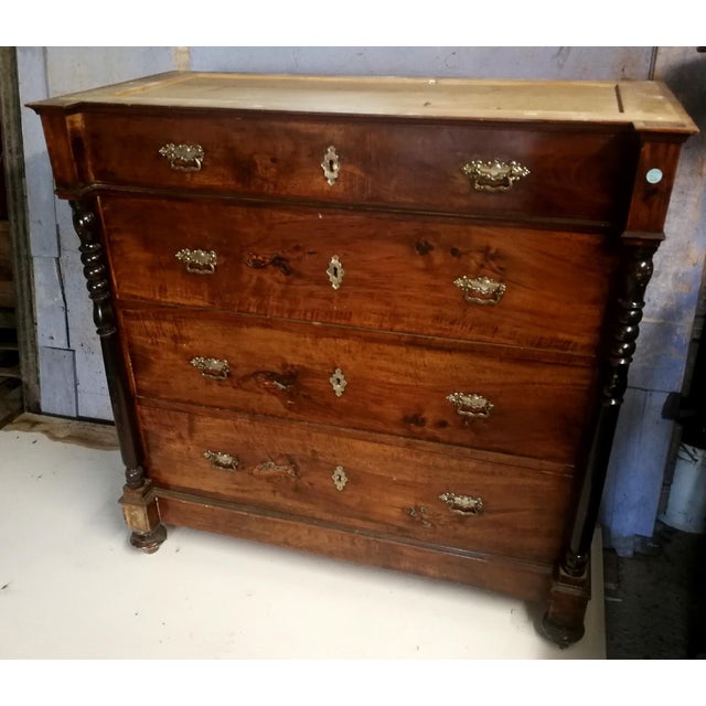 Mid 19th Century Italian Chest of Drawers with White Marble Top For Sale - Image 5 of 7
