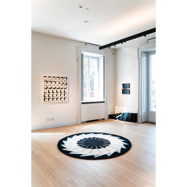 Hand-Tufted Fermati Rug in Wool with Bamboo Silk and Linen by Dinodo Studio For Sale - Image 4 of 6
