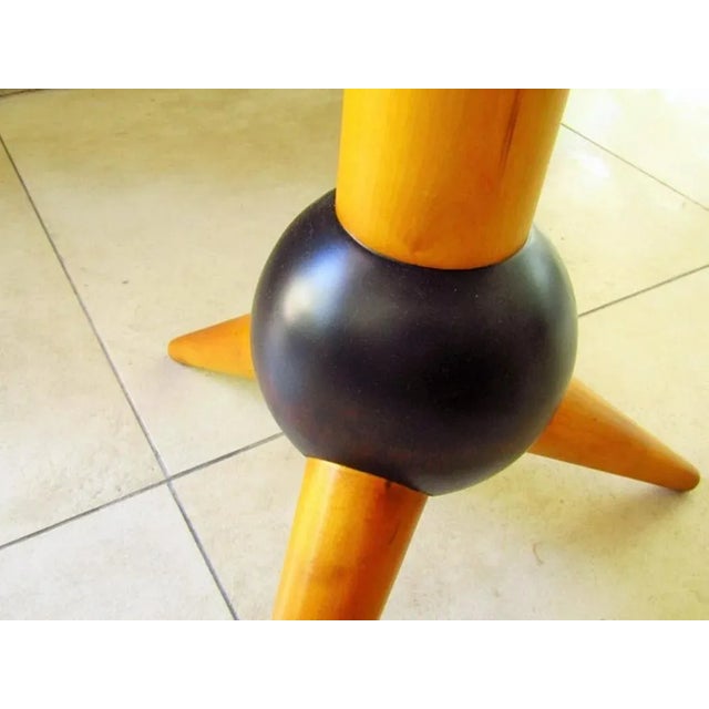 Wood French Sputnik Side Table, 1960s For Sale - Image 7 of 17