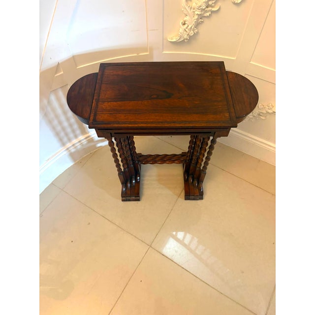 Antique Regency Rosewood Nest of Four Tables with Integrated Chess Table, 1830, Set of 4 For Sale - Image 10 of 18