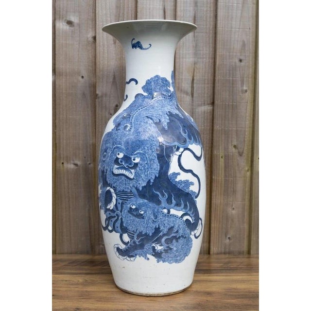 An impressive large Chinese porcelain vase dating to the second half of the 19th century, during the Qing dynasty, and...