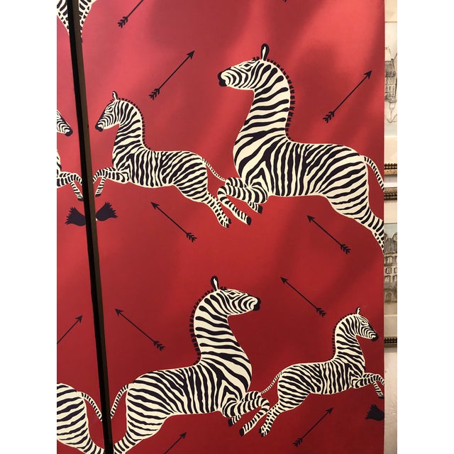 Wall Mounted Scalamandre Zebra Wallpaper Panels a Pair Chairish