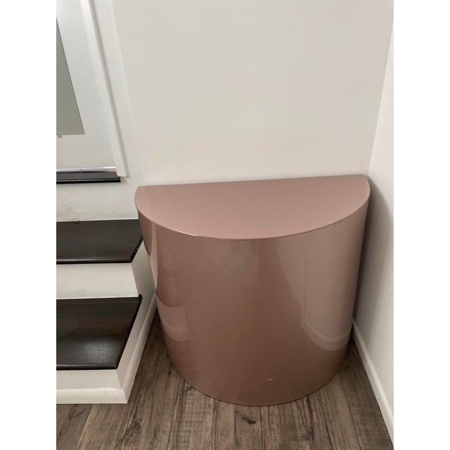 Large 1980s Pink Acrylic Half Circle Pedestal For Sale - Image 11 of 11