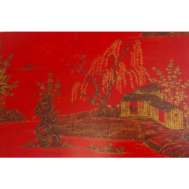 Red Chinoiserie Coffee Table For Sale In Tampa - Image 6 of 11