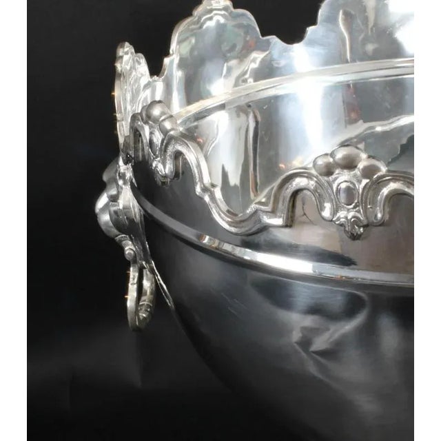 Large Vintage Silver Plate Monteith Punch Bowl, 1980s For Sale - Image 14 of 17