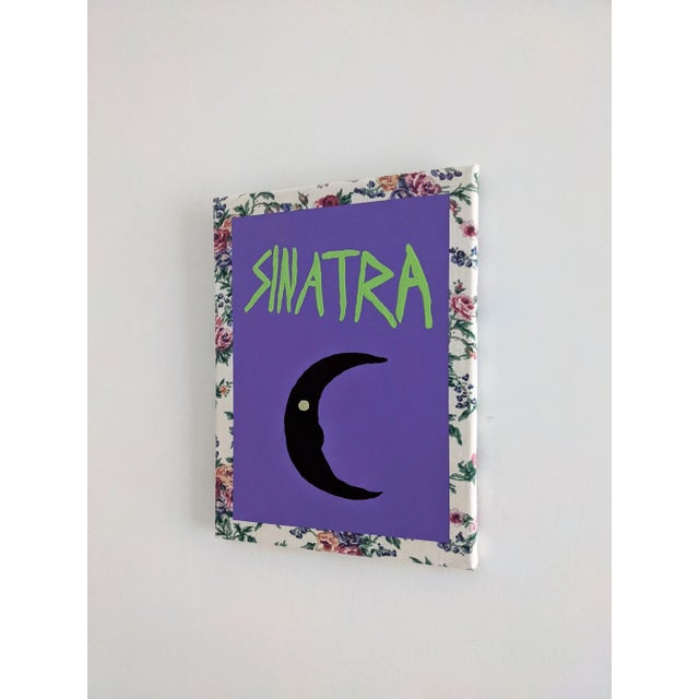 Contemporary "Nancy Obvi but Frank if You Like" Contemporary Floral Abstract Sinatra Moon Painting by Frances Sousa For Sale - Image 3 of 7
