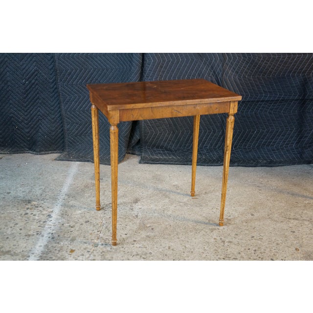 Mid Century French Louis XVI Style Crotch Walnut Nesting Tables Set of Three For Sale - Image 6 of 18
