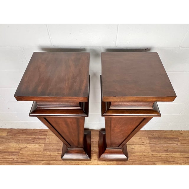 Ethan Allen Neoclassical Pedestal Plant Stand Pair Chairish