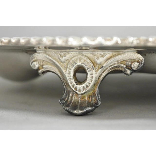 Vintage English Regency Silver Plated Meat Cutlery Serving Platter Tray by Lb For Sale - Image 4 of 13