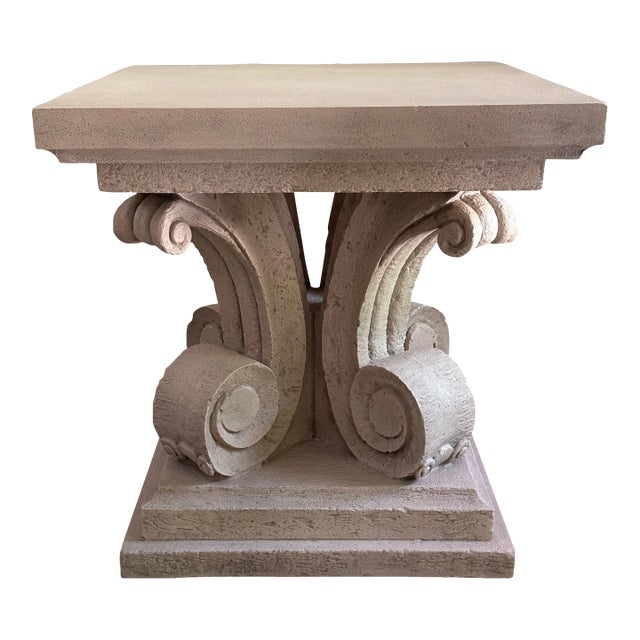 Square Century Furniture Stone Side Table For Sale