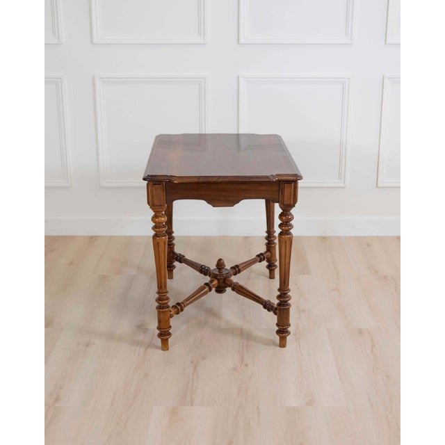 19th Century Italian Walnut Writing Desk, Neoclassical Design For Sale - Image 9 of 18