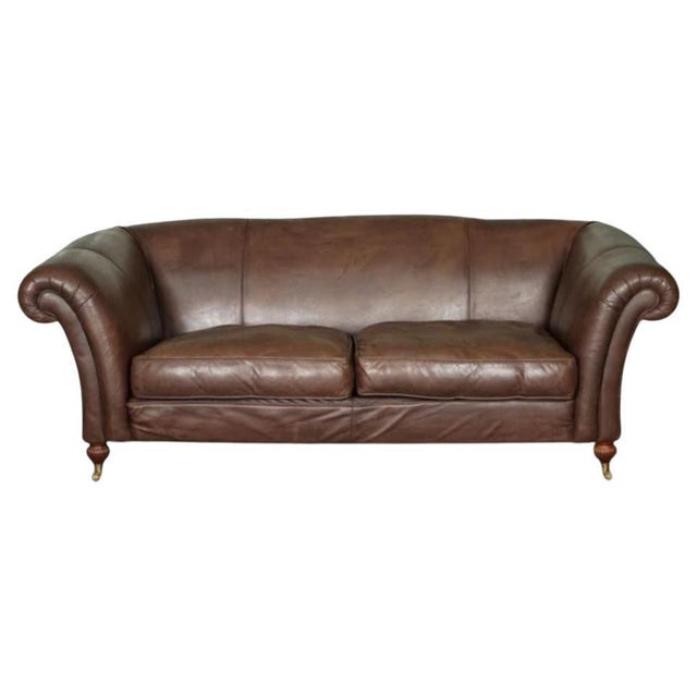 Large Brown Leather 2-to-3-Seater Sofa from Heritage For Sale - Image 12 of 12