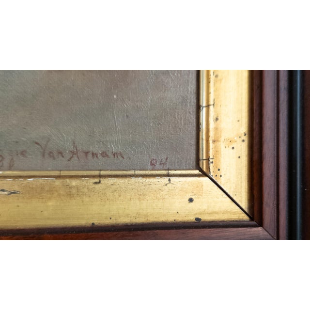 19th Century American Oil Painting Study of Apples on a Branch in Walnut Frame For Sale - Image 12 of 14
