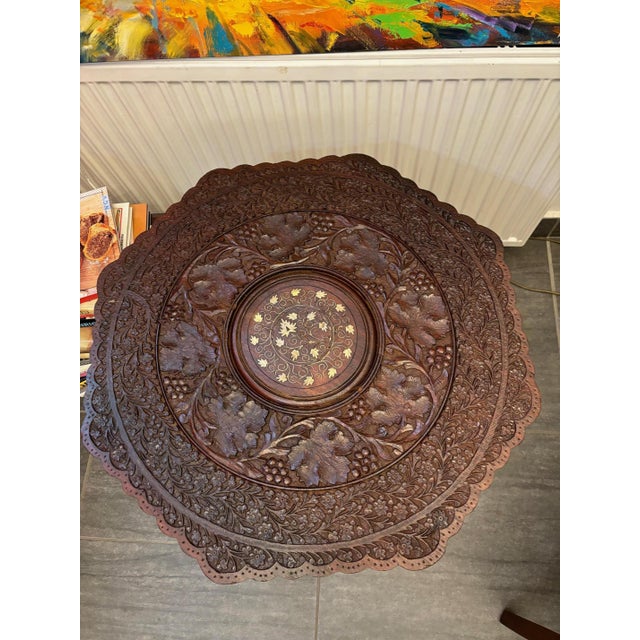Antique Hand Carved Octagonal Side Table For Sale - Image 6 of 11