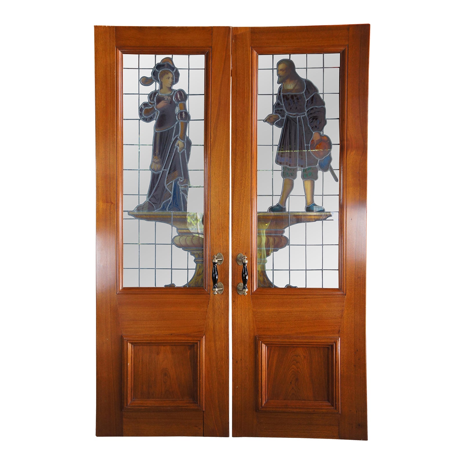 Antique 19th Century NeoRenaissance Figural Leaded Stained Glass