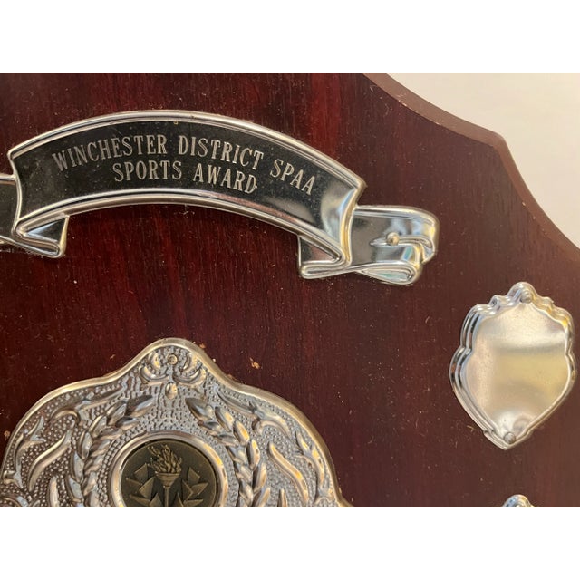 Winchester District Spaa Sports Award 2008-2013 Wood & Silver English Trophy Plaque for Master Sportsman For Sale - Image 9 of 12