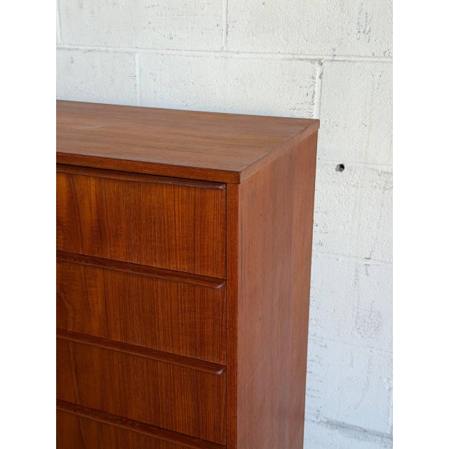 Teak 6-Drawer Tallboy Dresser Danish Mid-Century Modern 1960s For Sale - Image 12 of 12