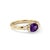 Sophisticated, contemporary, and beautifully minimalist. This exquisite three-stone ring features a stunning 6x4mm oval-...
