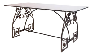 Floral Wrought Iron Console Table, 1960s